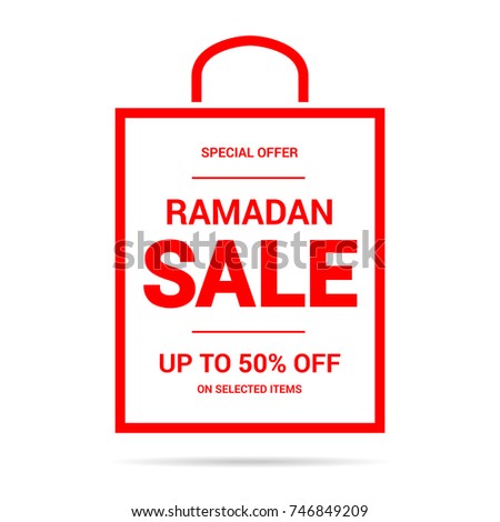 Vector based Ramadan sale written on a transparent background for marketing purposes