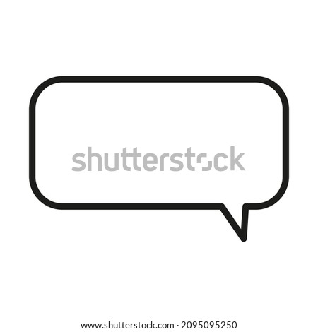 Soft rectangle dialogue frame. Message window. Chat box. Outline element. Line style. Vector illustration. Stock image. 
