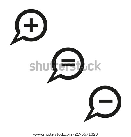 Line art plus minus messages. Internet application. Communication concept. Chat icon set. Vector illustration. Stock image. 