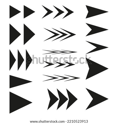 Wide arrows icons in cartoon style. Infographic element. Vector illustration. Stock image. 