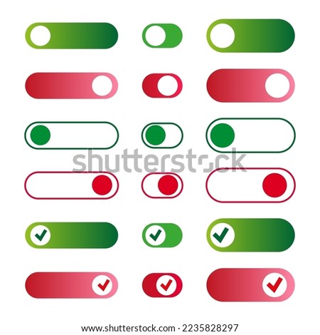 Set button on off on white background. Vector illustration. stock image. 