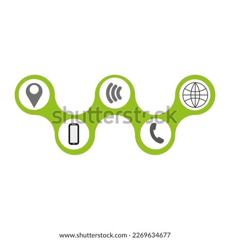 Meatball connected technology icons. Internet communication. Vector illustration.