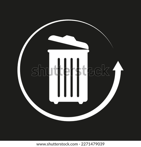 trash can arrow icon. Vector illustration.