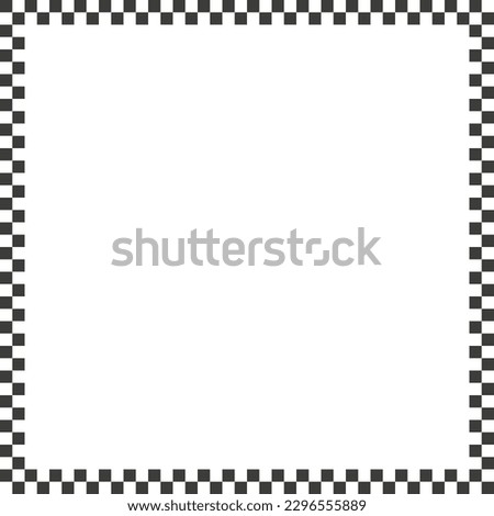 Black checkers frame. Photo frame. Vector illustration.