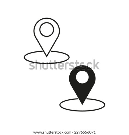 Pins circle icons. Mark location. Vector illustration.