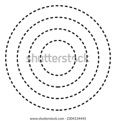 black circles dotted lines on white background. Vector illustration.
