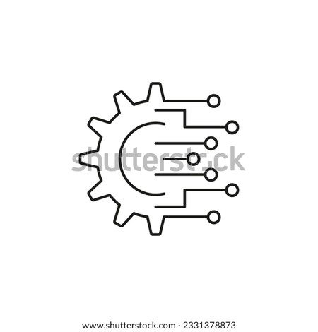 Digital technology gear icon. Vector illustration. EPS 10.