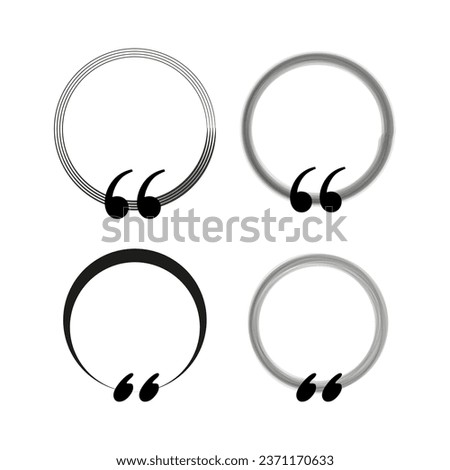 Quotes icon. Speech marks, inverted commas or talking marks. Quote frame outline. Circle frame. Vector illustration. EPS 10.