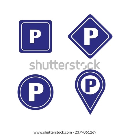 Map marker parking icons. Vector illustration. EPS 10.