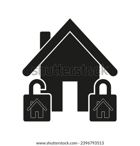 Lock house icon .Home with lock icon. Residential house. Vector illustration. EPS 10.