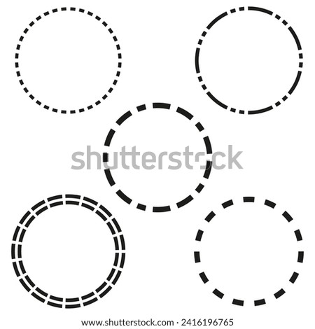 Set dashed circle. Vector illustration. EPS 10.