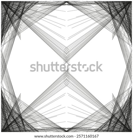 Geometric cross pattern. Abstract intersecting lines. Black white minimalism. Vector illustration.