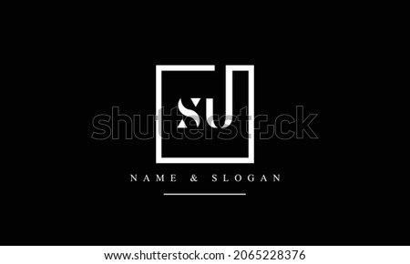 SU, US, S, U abstract letters logo monogram Stok fotoğraf © 