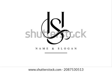SH, HS, S, H abstract letters logo monogram Stock fotó © 
