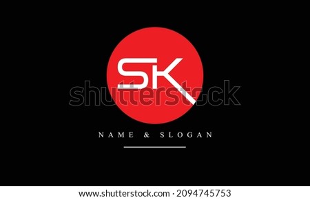 SK, KS, S, K abstract letters logo monogram