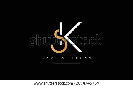 SK, KS, S, K abstract letters logo monogram