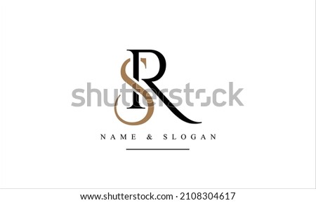 SR, RS, S, R abstract letters logo monogram Stock fotó © 
