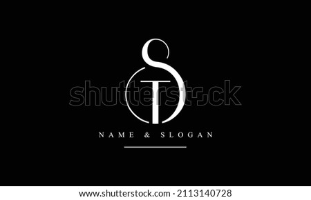 ST, TS, S, T abstract letters logo monogram Stock fotó © 