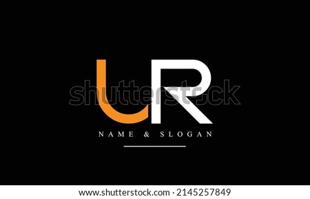 RU, UR, R, U abstract letters logo monogram