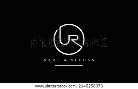 RU, UR, R, U abstract letters logo monogram