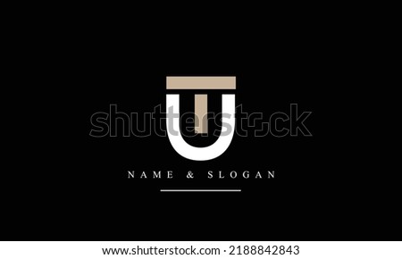 TU, UT, T, U abstract letters logo monogram