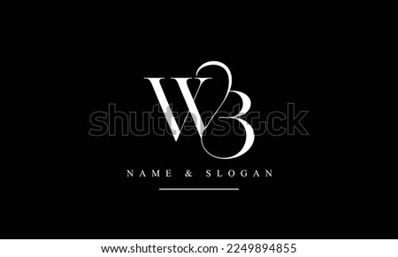 WB, BW, W, B abstract letters logo monogram