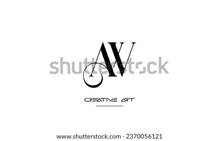 AW, WA, A, W abstract letters logo monogram