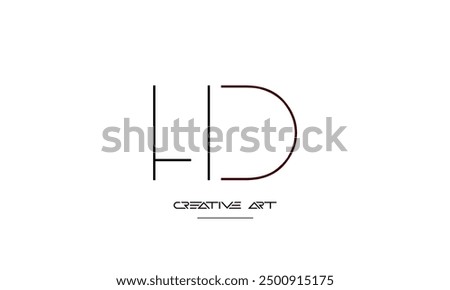 HD, DH, H, D abstract letters logo monogram