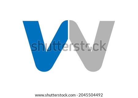 W letter logo design with blue and gry color.
 Zdjęcia stock © 