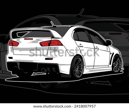 	
Racing style sedan vector illustration