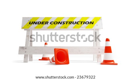 road construction traffic cones ,road cone,  on a white background