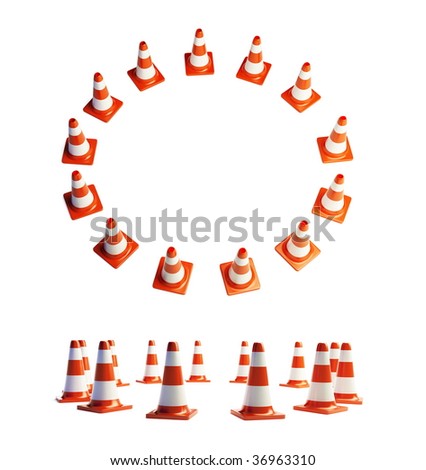 traffic cones ,road cone on a white background