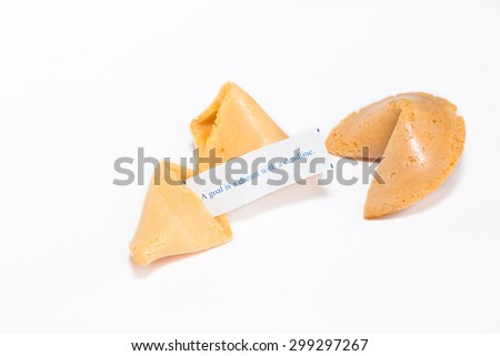 Fortune cookie broken with a \