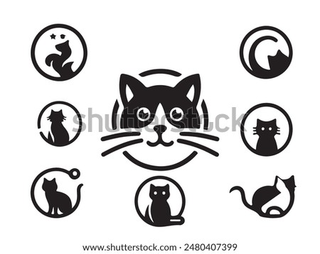 Cat icon set. cat vector