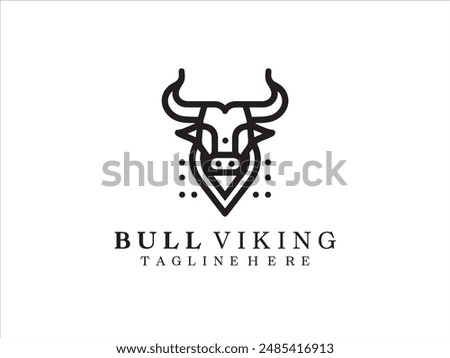 Bull logo design icon symbol vector illustration. Vector illustration of bull head.