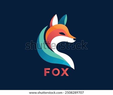 Fox logo design vector template illustration