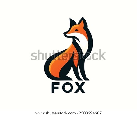 Fox logo design icon symbol vector illustration