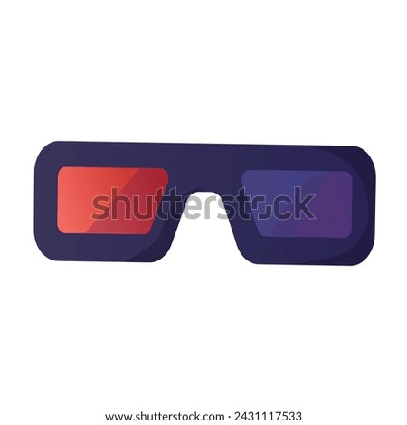 stereo glasses on white. Flat cartoon style. Vector.