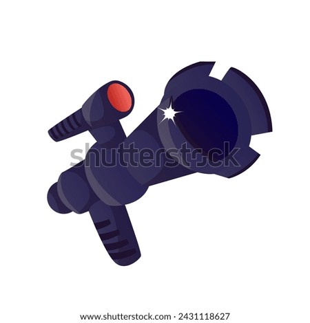 Camera for shooting on a white background. Flat cartoon style. Vector