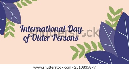 International day of the older persons vector banner. Illustration for posters, cards, web design. Abstract background in peach