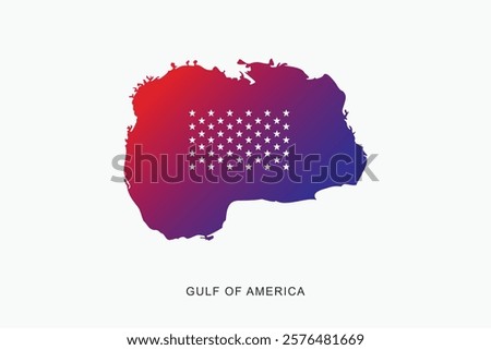 Gulf of Mexico will be renamed gulf of America map flag vector cartography conceptual stars