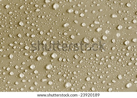 Water drops on a gold surface