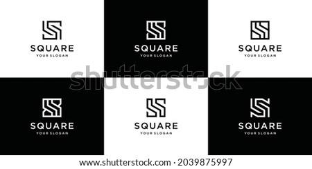 Set of collection initial letter s ss logo template. icons for business of fashion, square, build