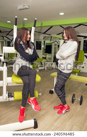 In the gym - girls are posing in the gym