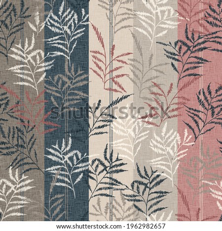 seamless leaves Pattern on Stripes