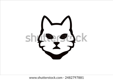 aggressive cat face logo illustration design. 