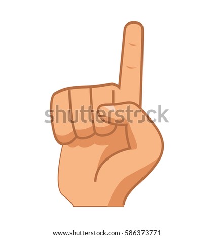 Cartoon hand showing Forefinger. Vector illustration isolated