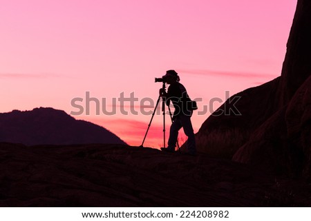 Photographer Silhouetted at Sunset