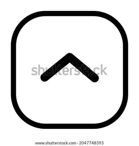 arrow ios upward Icon. Flat style rounded rectangle isolated on white background. Vector illustration