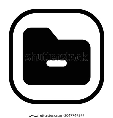 folder remove Icon. Flat style rounded rectangle isolated on white background. Vector illustration